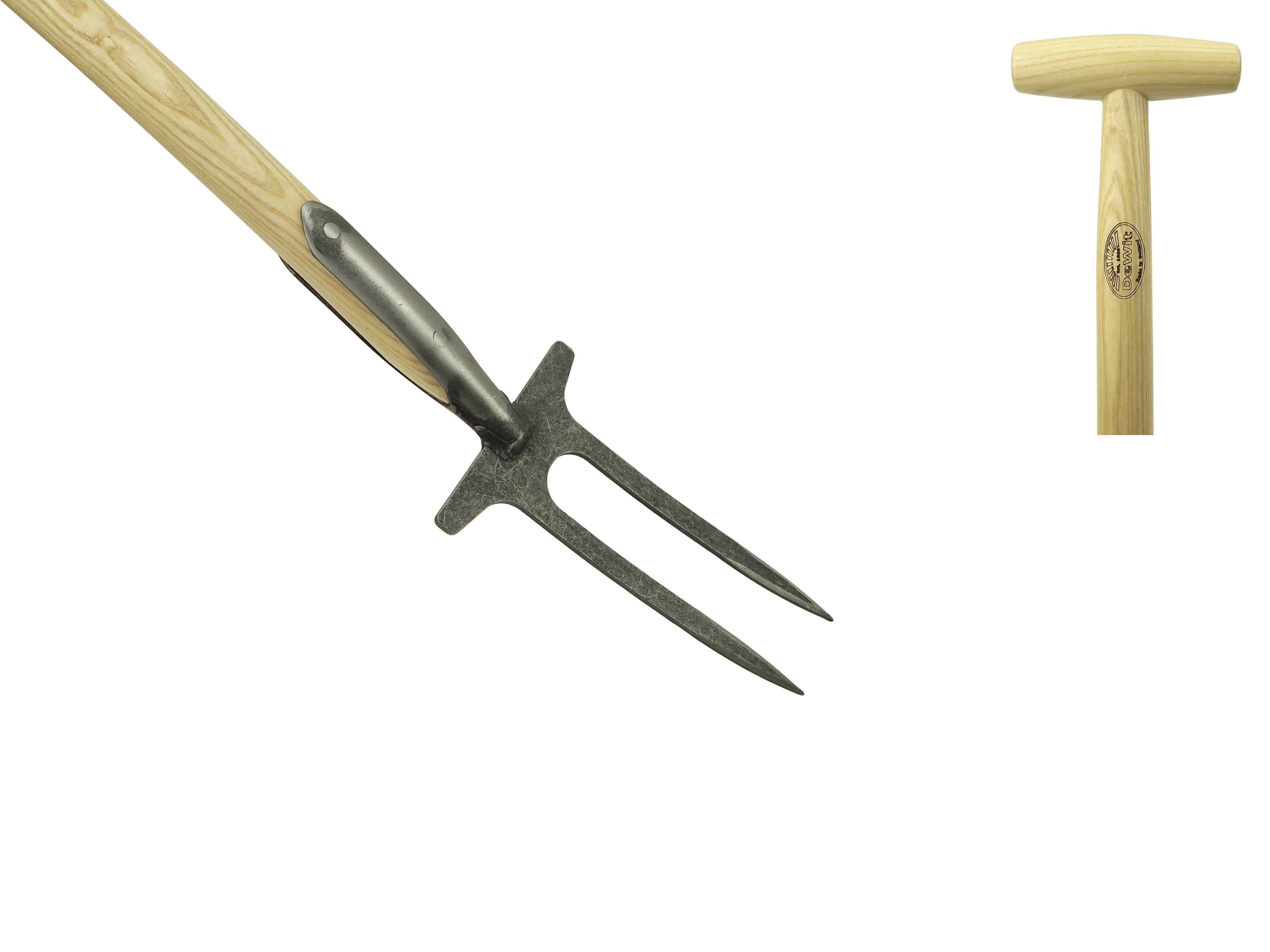 Rose aerating fork 2 tine with 90cm T-handle